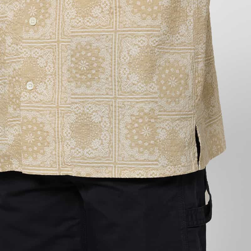 BARNEYS NEW YORK バンダナ柄カジュアルシャツ BROWN