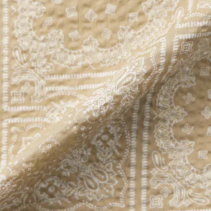 BARNEYS NEW YORK バンダナ柄カジュアルシャツ BROWN