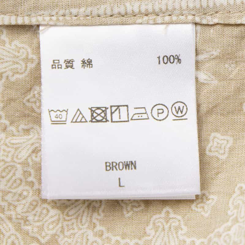BARNEYS NEW YORK バンダナ柄カジュアルシャツ BROWN
