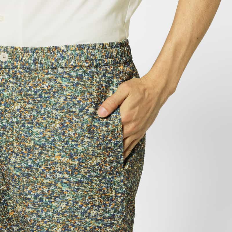 BARNEYS NEW YORK シアサッカー素材リントン柄ショーツ NAVY