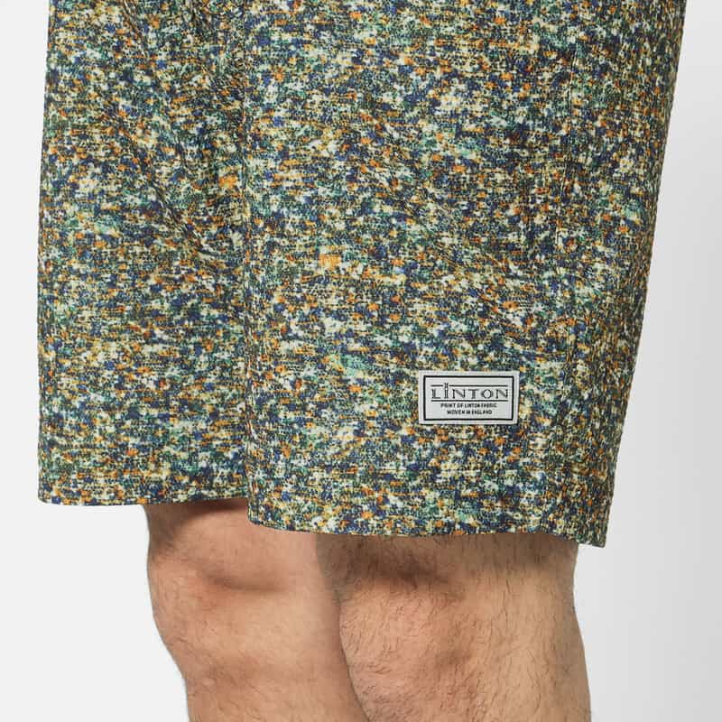 BARNEYS NEW YORK シアサッカー素材リントン柄ショーツ NAVY