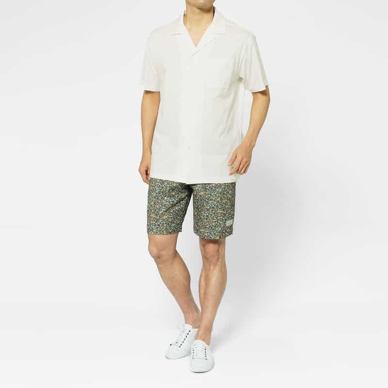 BARNEYS NEW YORK シアサッカー素材リントン柄ショーツ BROWN