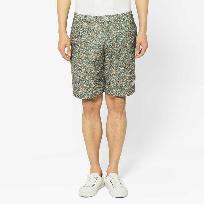 BARNEYS NEW YORK シアサッカー素材リントン柄ショーツ BROWN