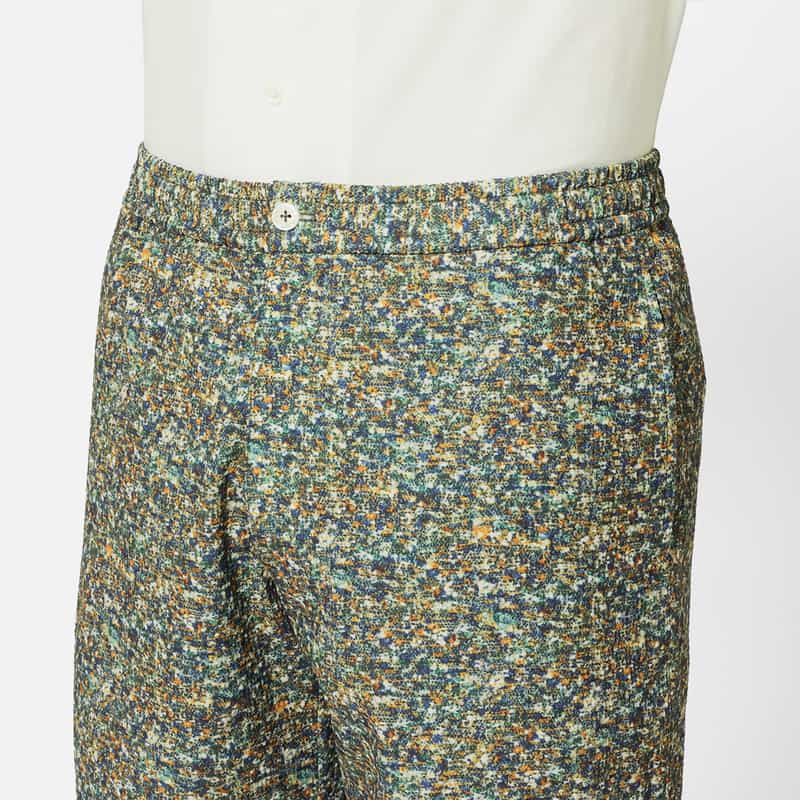 BARNEYS NEW YORK シアサッカー素材リントン柄ショーツ BROWN