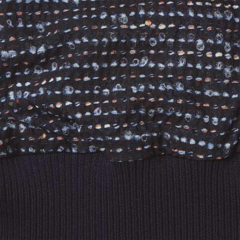 BARNEYS NEW YORK サッカー素材プリントブルゾン NAVY