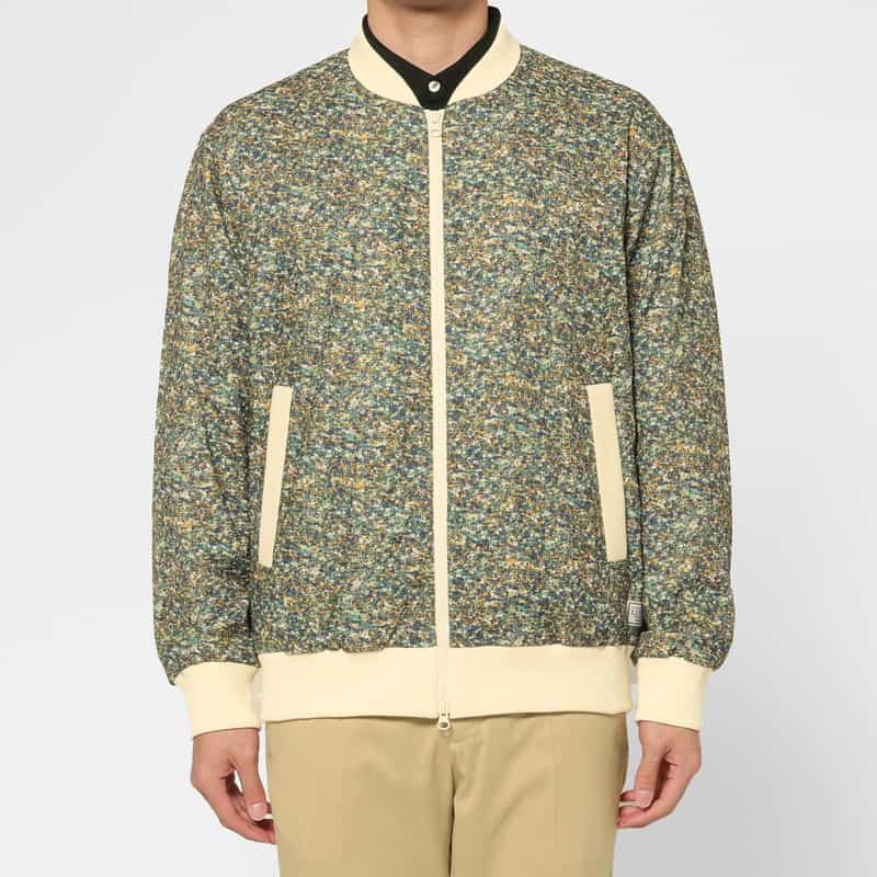 BARNEYS NEW YORK サッカー素材プリントブルゾン BROWN