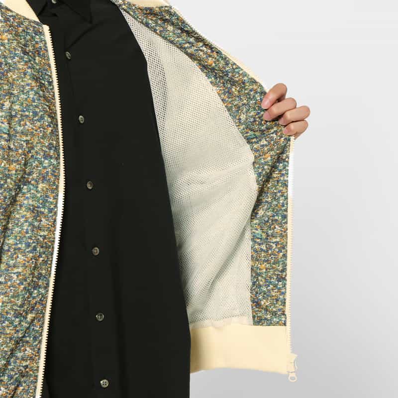 BARNEYS NEW YORK サッカー素材プリントブルゾン BROWN