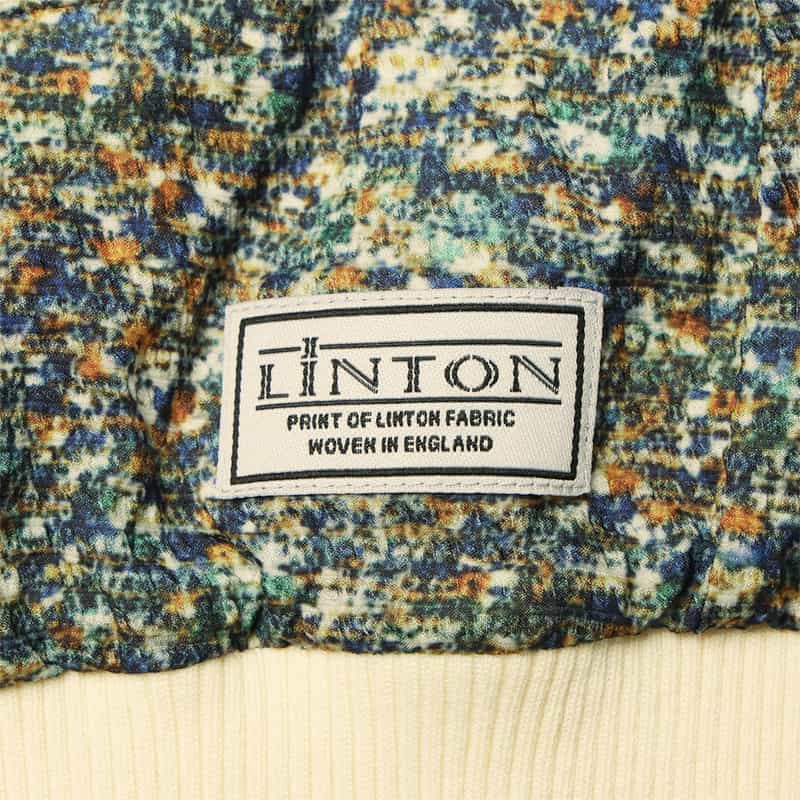 BARNEYS NEW YORK サッカー素材プリントブルゾン BROWN