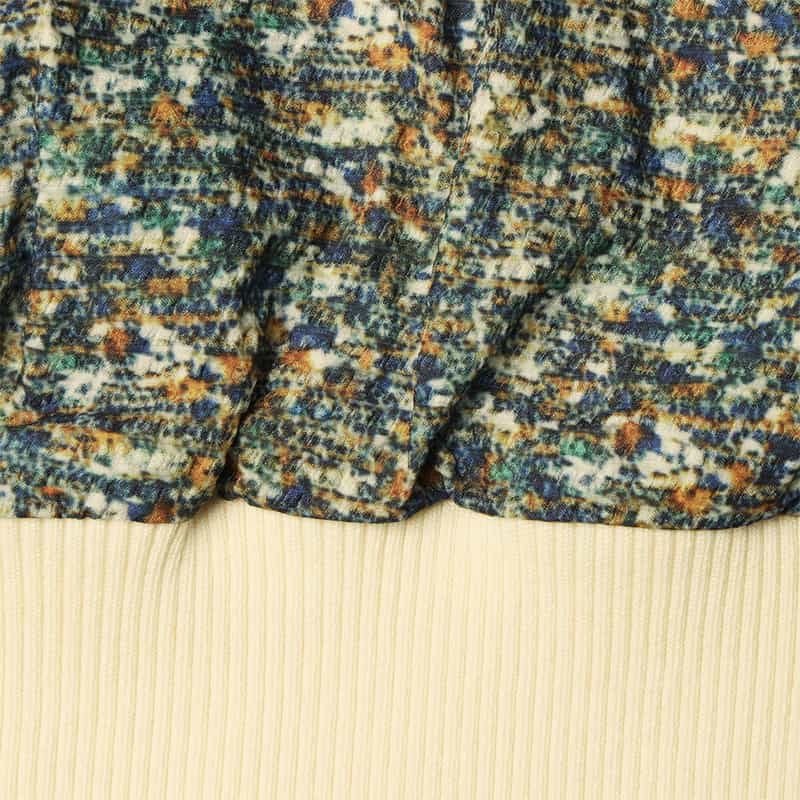 BARNEYS NEW YORK サッカー素材プリントブルゾン BROWN