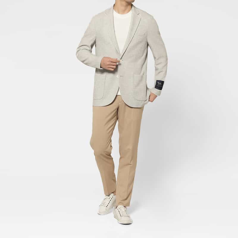 BARNEYS NEW YORK ジャージー素材テーラードジャケット LIGHT GRAY