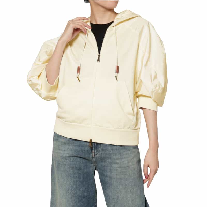 MONCLER＜モンクレール＞ パフスリーブ ジップアップフーデッドブルゾン