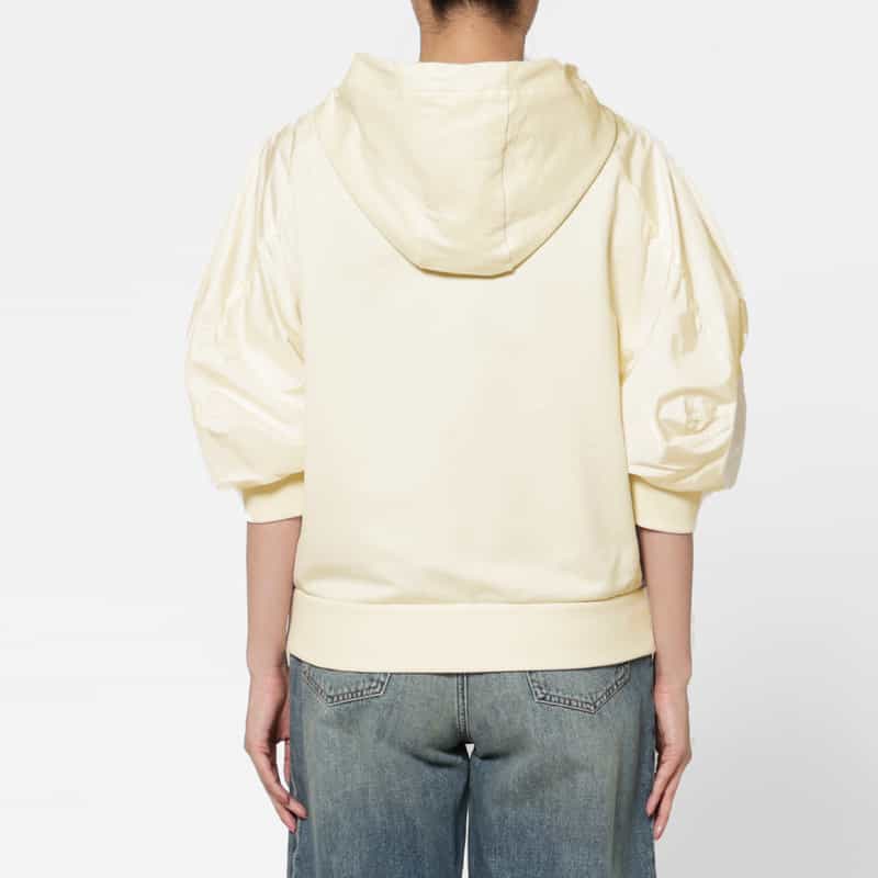 MONCLER MONCLER＜モンクレール＞ パフスリーブ ジップアップフーデッドブルゾン WHITE