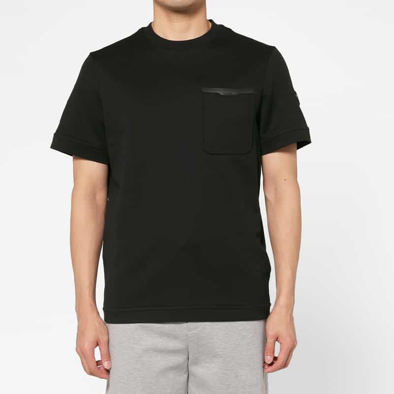 MONCLER MONCLER＜モンクレール＞ レザーパッチロゴ入りTシャツ BLACK