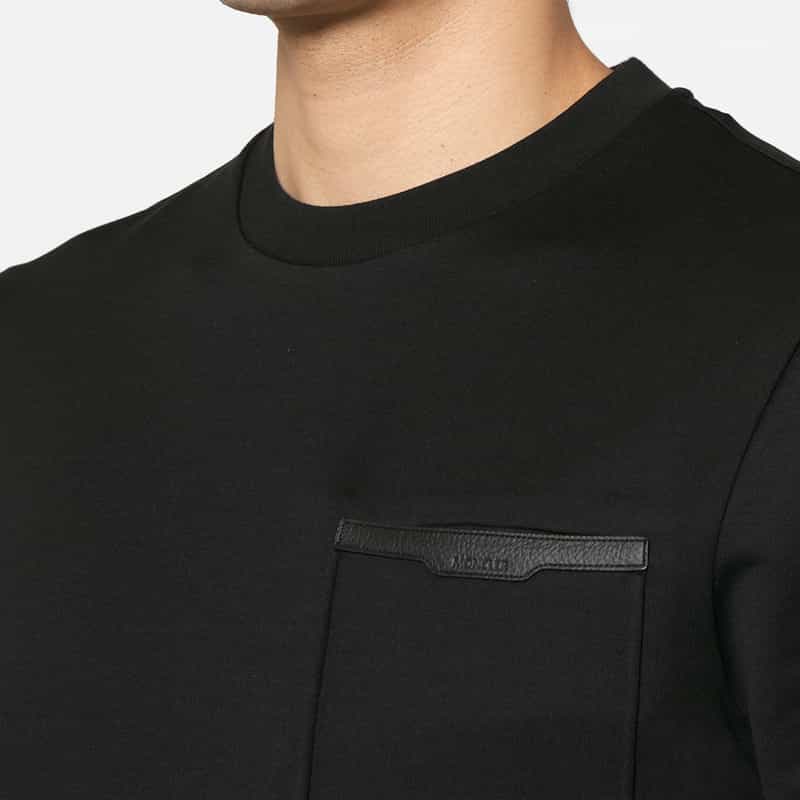 MONCLER MONCLER＜モンクレール＞ レザーパッチロゴ入りTシャツ BLACK