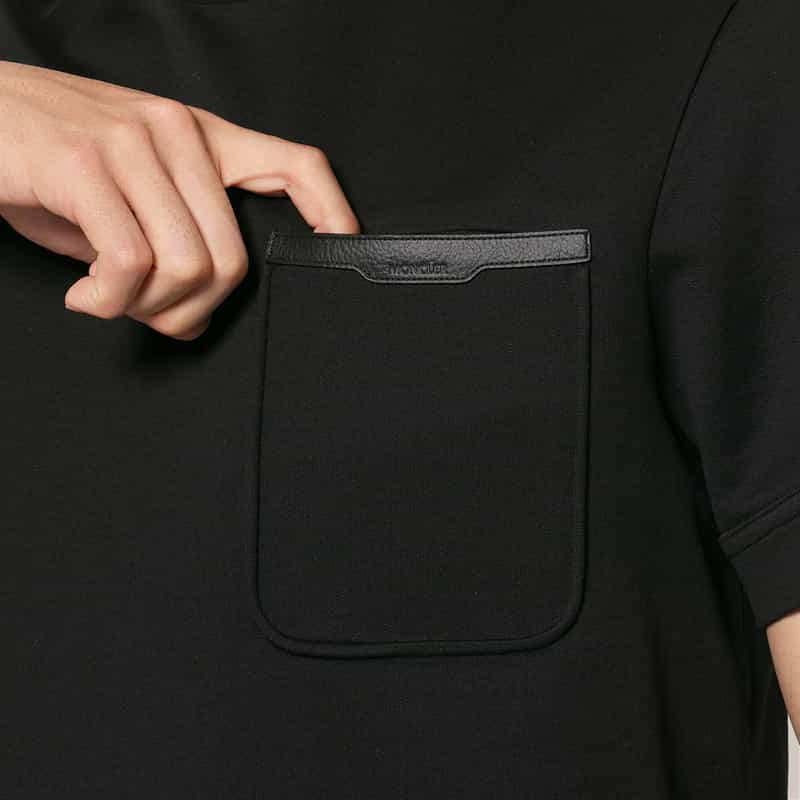 MONCLER MONCLER＜モンクレール＞ レザーパッチロゴ入りTシャツ BLACK