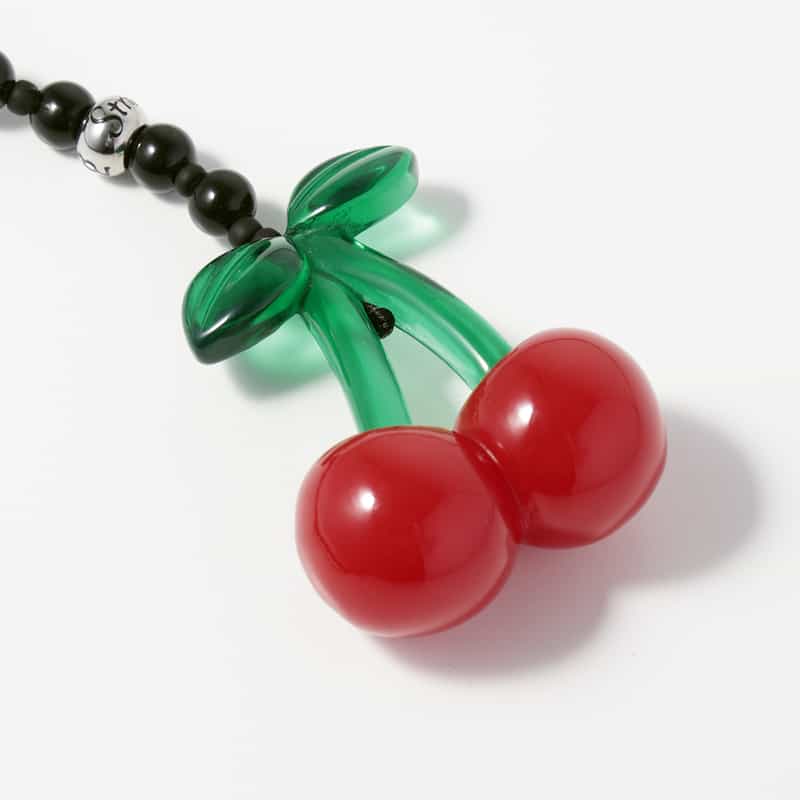 STRING TING STRING TING ＜ストリング ティング＞ バッグチャーム “Cherry Drop Obsidian“ RED