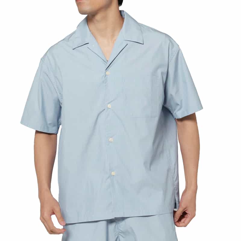 BARNEYS NEW YORK セットアップ ストライプ柄オープンカラーシャツ BLUE