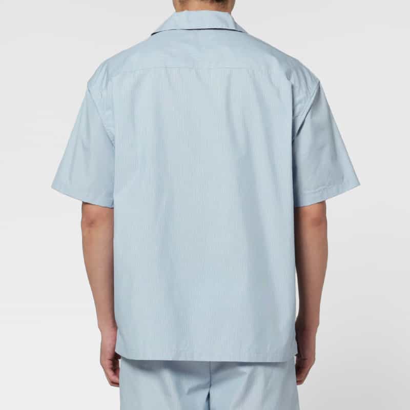 BARNEYS NEW YORK セットアップ ストライプ柄オープンカラーシャツ BLUE