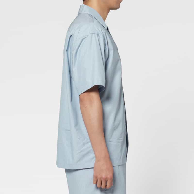 BARNEYS NEW YORK セットアップ ストライプ柄オープンカラーシャツ BLUE