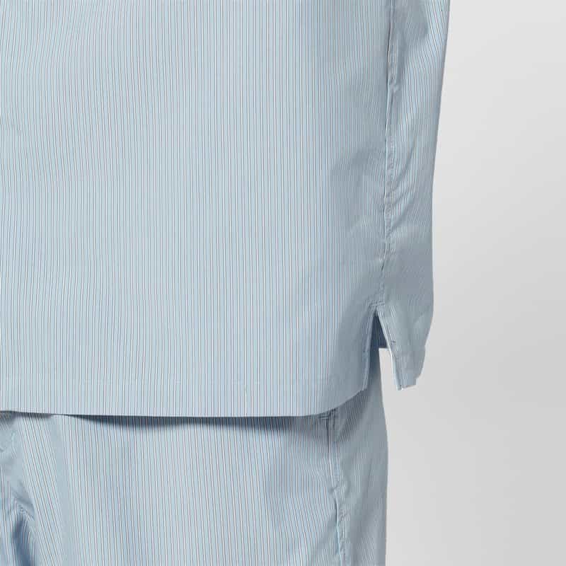 BARNEYS NEW YORK セットアップ ストライプ柄オープンカラーシャツ BLUE