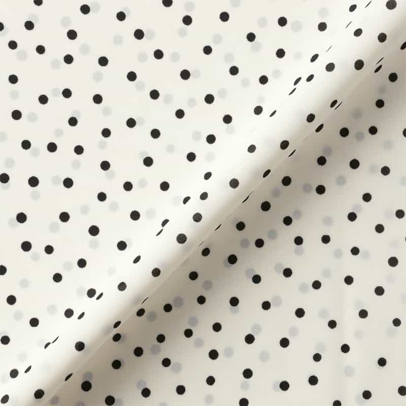 BARNEYS NEW YORK ウォッシャブル ドット柄ランダムタックスリーブブラウス WHITE