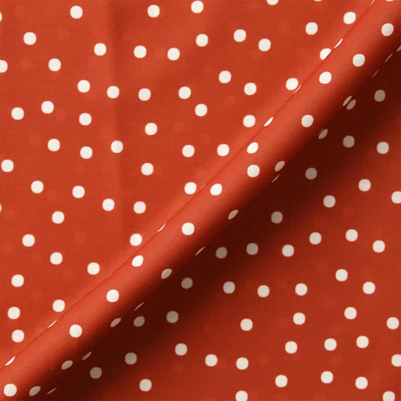 BARNEYS NEW YORK ウォッシャブル ドット柄ランダムタックスリーブブラウス RED