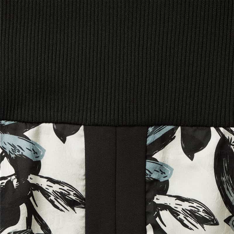 BARNEYS NEW YORK 異素材コンビネーション フラワープリントドレス WHITE