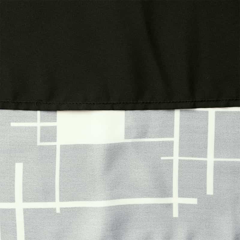 BARNEYS NEW YORK ウォッシャブル ジオメトリック柄ロングドレス BLACK