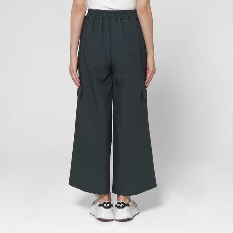 BARNEYS NEW YORK ウォッシャブル サイドポケット付き ワイドパンツ GRAY