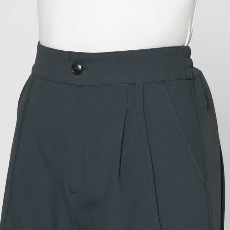 BARNEYS NEW YORK ウォッシャブル サイドポケット付き ワイドパンツ GRAY