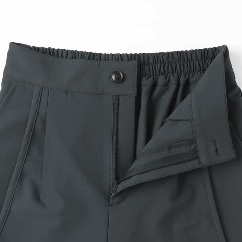 BARNEYS NEW YORK ウォッシャブル サイドポケット付き ワイドパンツ GRAY