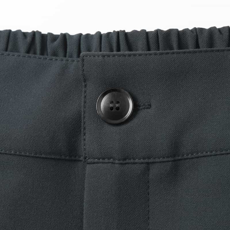 BARNEYS NEW YORK ウォッシャブル サイドポケット付き ワイドパンツ GRAY