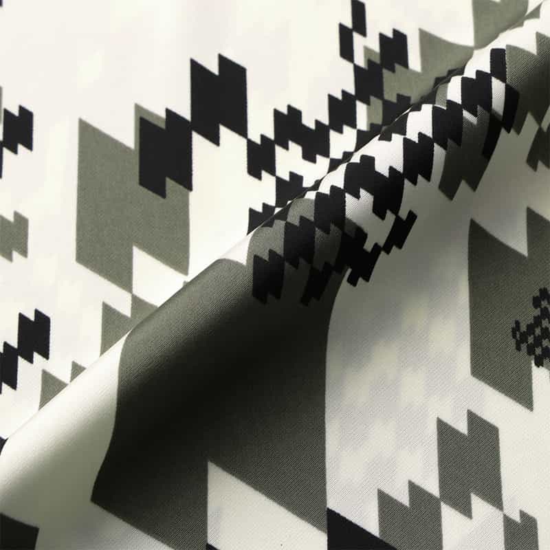 BARNEYS NEW YORK ウォッシャブル ジオメトリック柄バックボウデザインブラウス GRAY