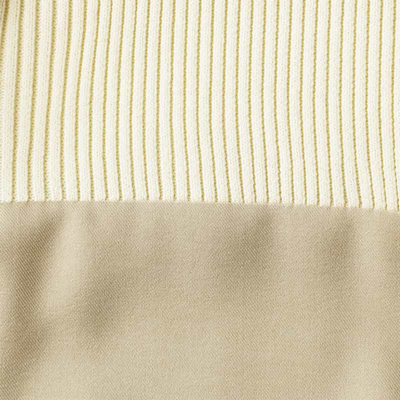 BARNEYS NEW YORK ウォッシャブル 異素材コンビネーション ドローストリングドレス BEIGE