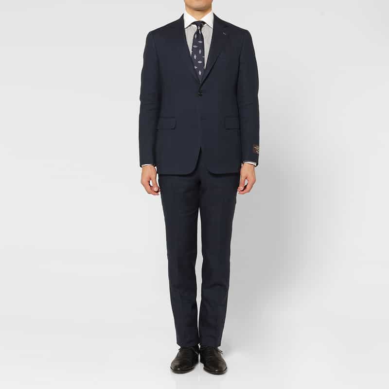 BARNEYS NEW YORK リネンウール素材スーツ"MADISON" NAVY