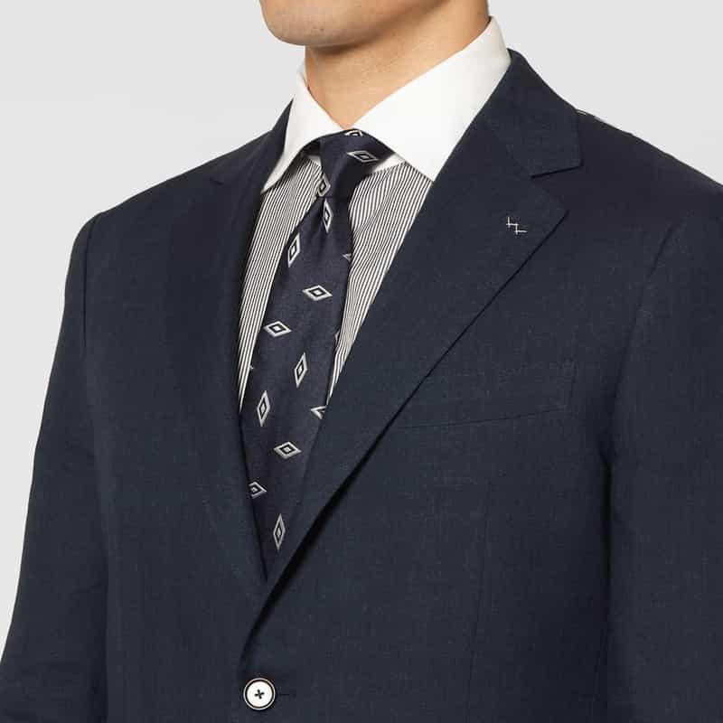 BARNEYS NEW YORK リネンウール素材スーツ"MADISON" NAVY