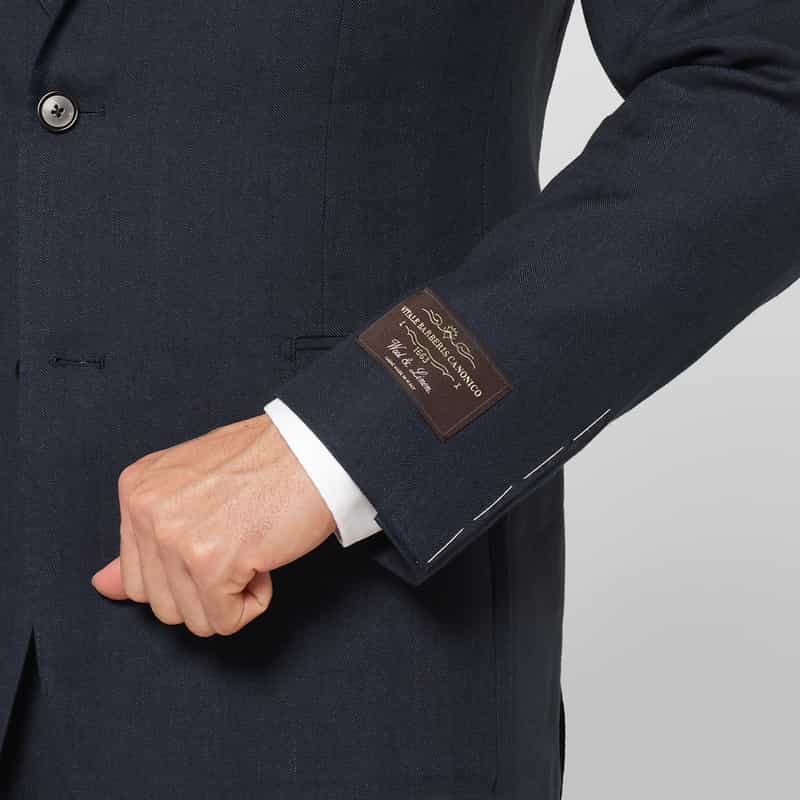 BARNEYS NEW YORK リネンウール素材スーツ"MADISON" NAVY