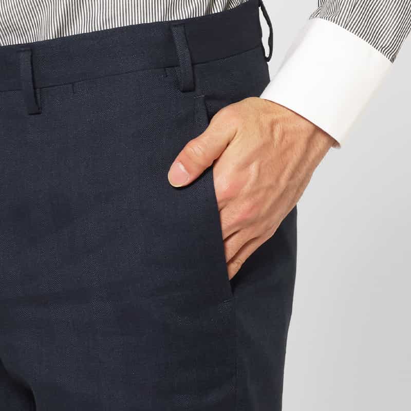 BARNEYS NEW YORK リネンウール素材スーツ"MADISON" NAVY