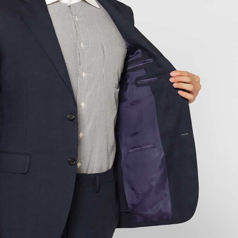BARNEYS NEW YORK リネンウール素材スーツ"MADISON" NAVY