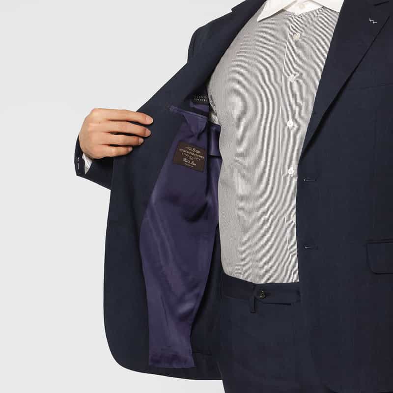 BARNEYS NEW YORK リネンウール素材スーツ"MADISON" NAVY