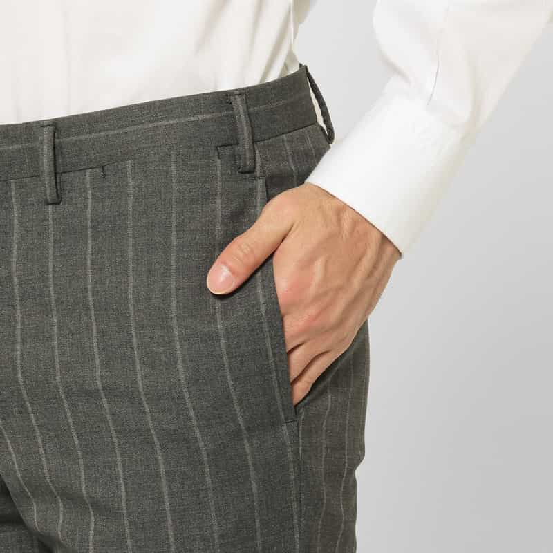 BARNEYS NEW YORK ストライプ柄スーツ"MADISON" GRAY