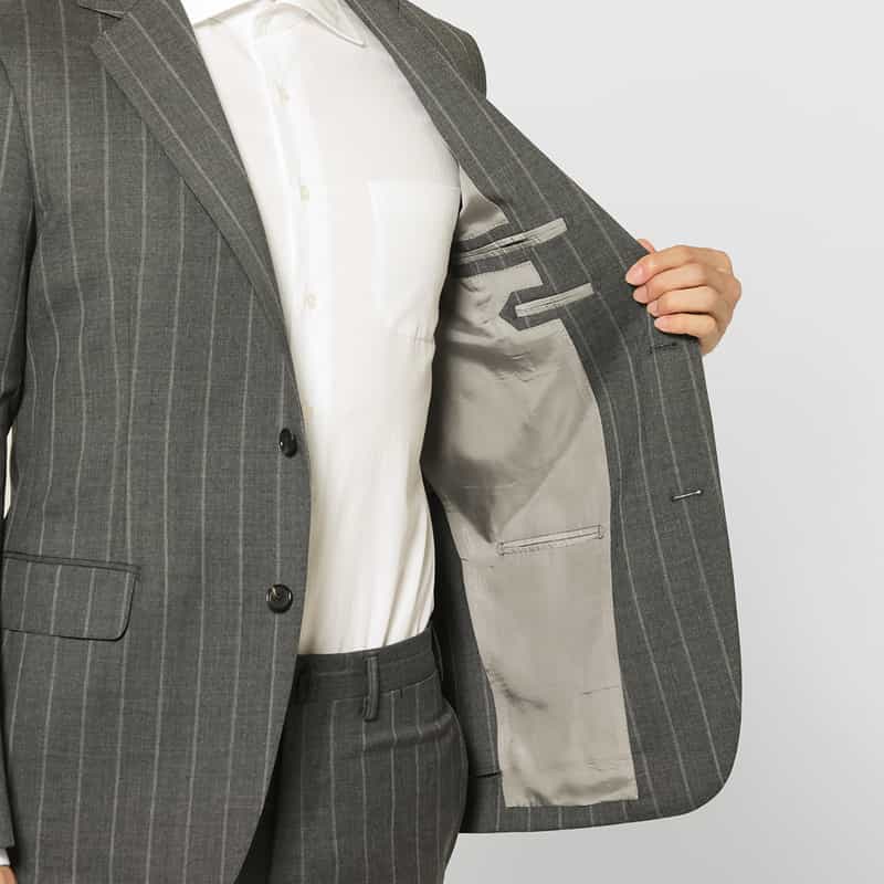 BARNEYS NEW YORK ストライプ柄スーツ"MADISON" GRAY