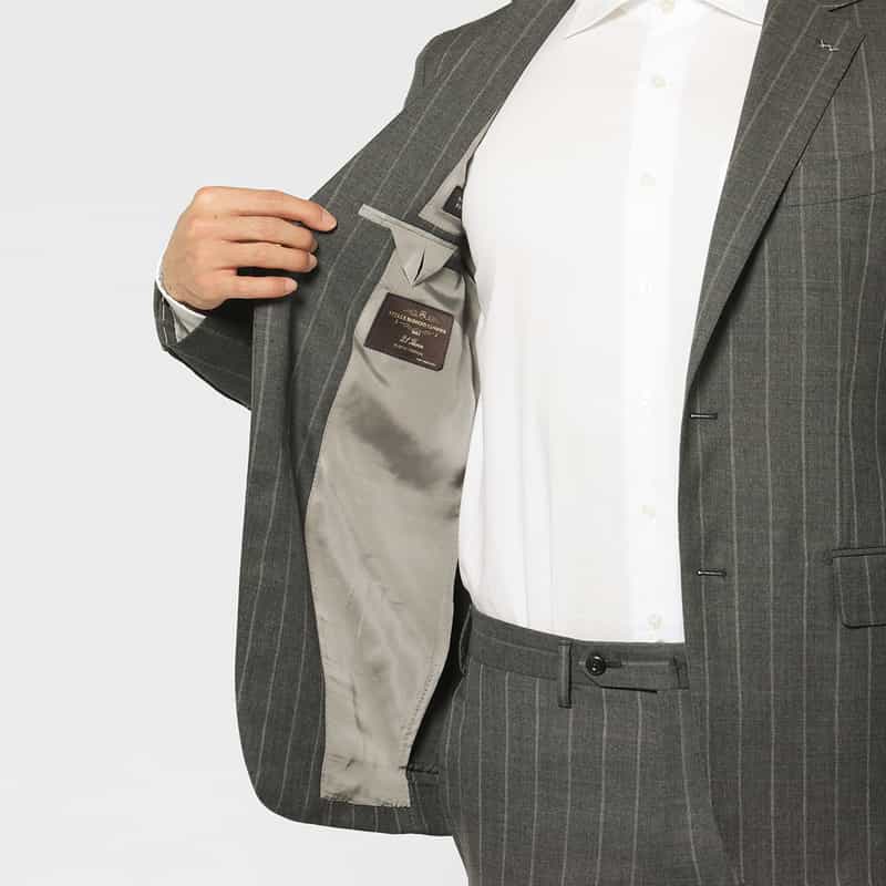 BARNEYS NEW YORK ストライプ柄スーツ"MADISON" GRAY