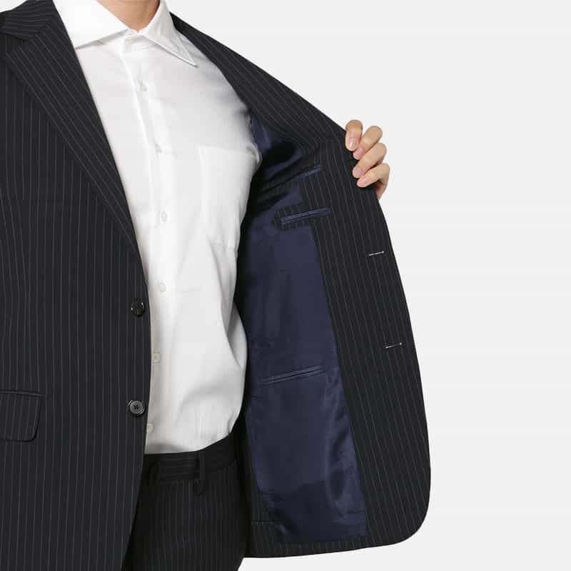 BARNEYS NEW YORK ストライプ柄スーツ"MADISON" NAVY