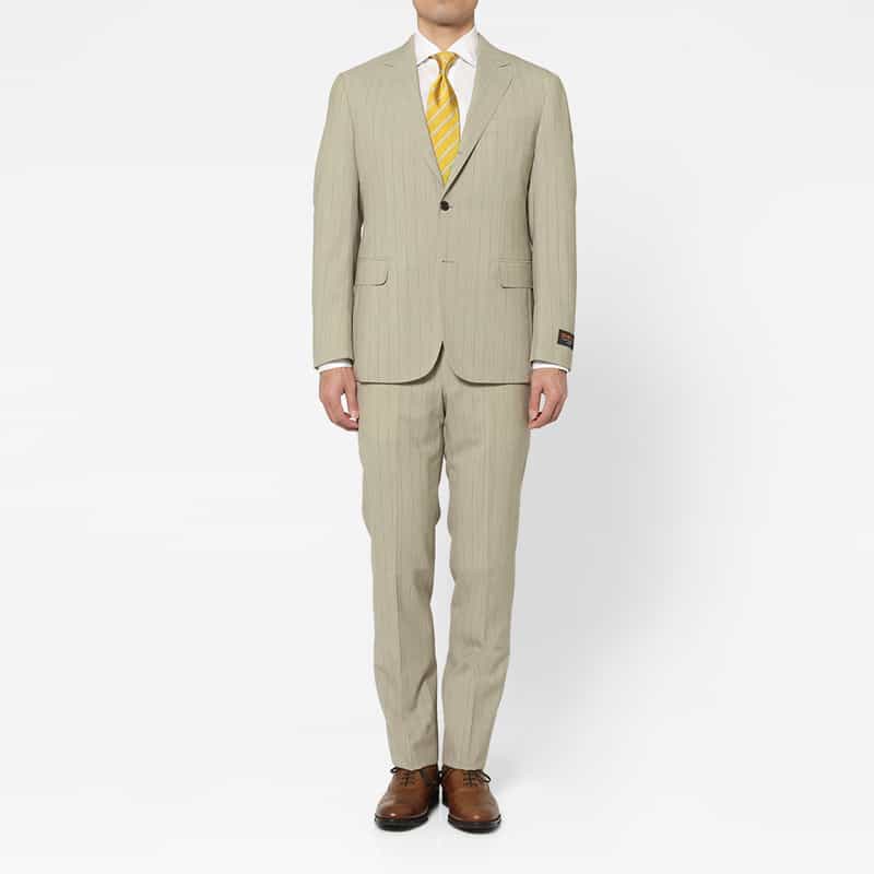 BARNEYS NEW YORK ストライプ柄スーツ"MADISON" BEIGE