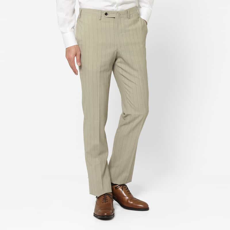 BARNEYS NEW YORK ストライプ柄スーツ"MADISON" BEIGE