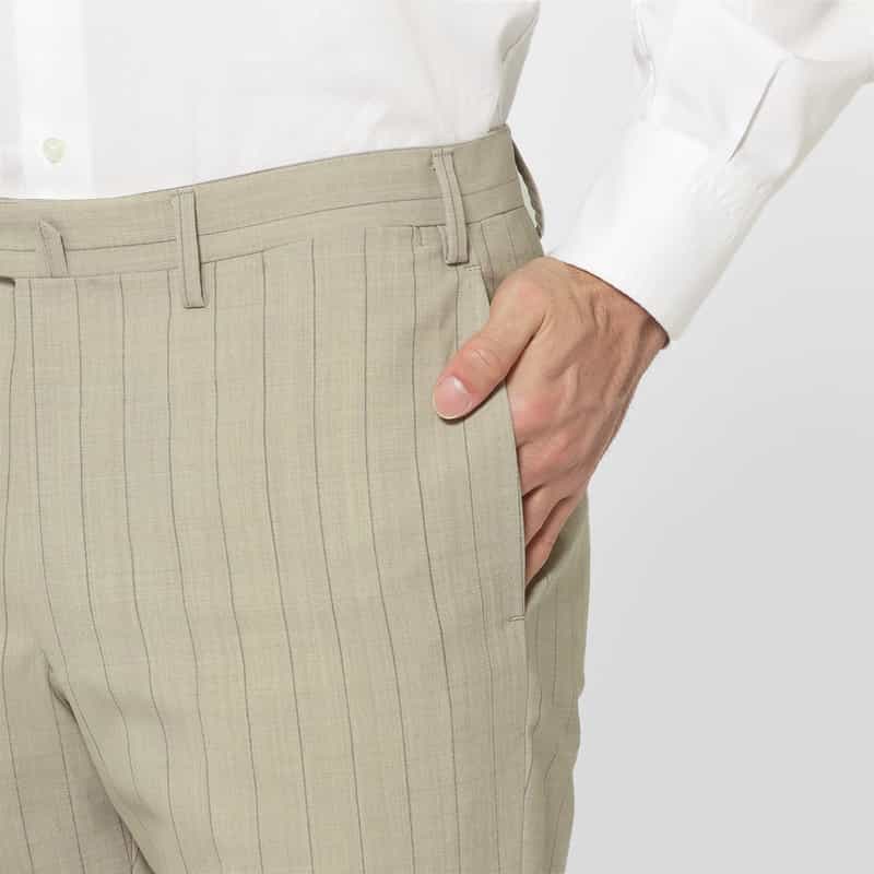 BARNEYS NEW YORK ストライプ柄スーツ"MADISON" BEIGE