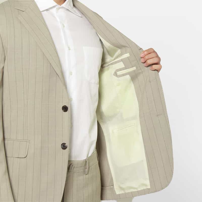 BARNEYS NEW YORK ストライプ柄スーツ"MADISON" BEIGE