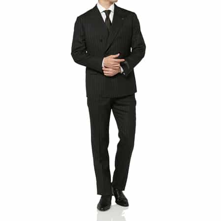 チョークストライプ柄ダブルブレストスーツ"MADISON"