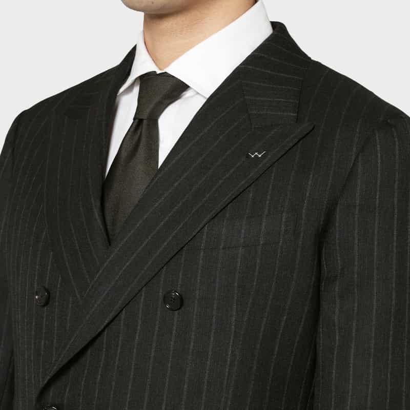 BARNEYS NEW YORK チョークストライプ柄ダブルブレストスーツ"MADISON" BLACK